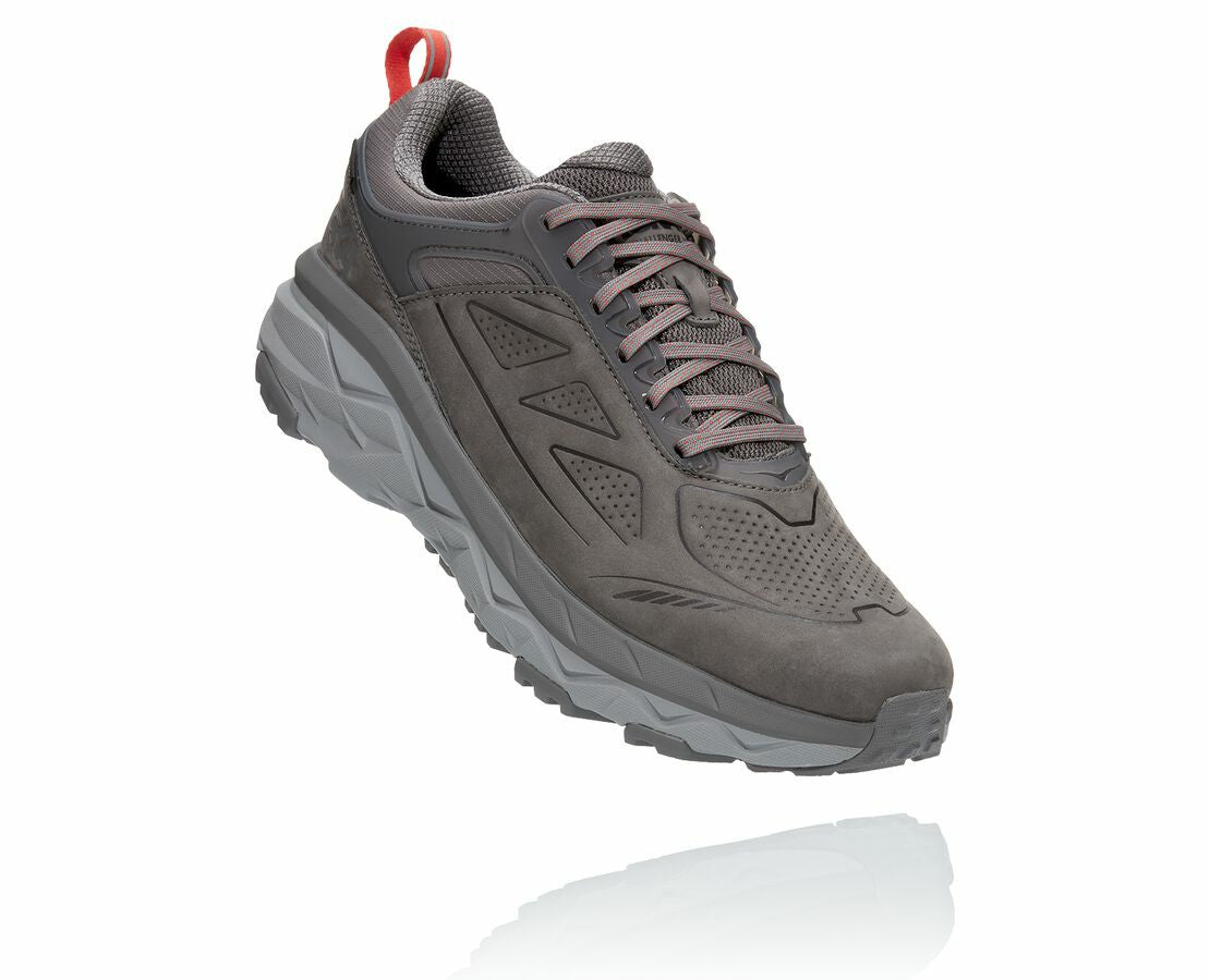HOKA|Men's Challenger Low GORE-TEX Charcoal Gray / Fiesta