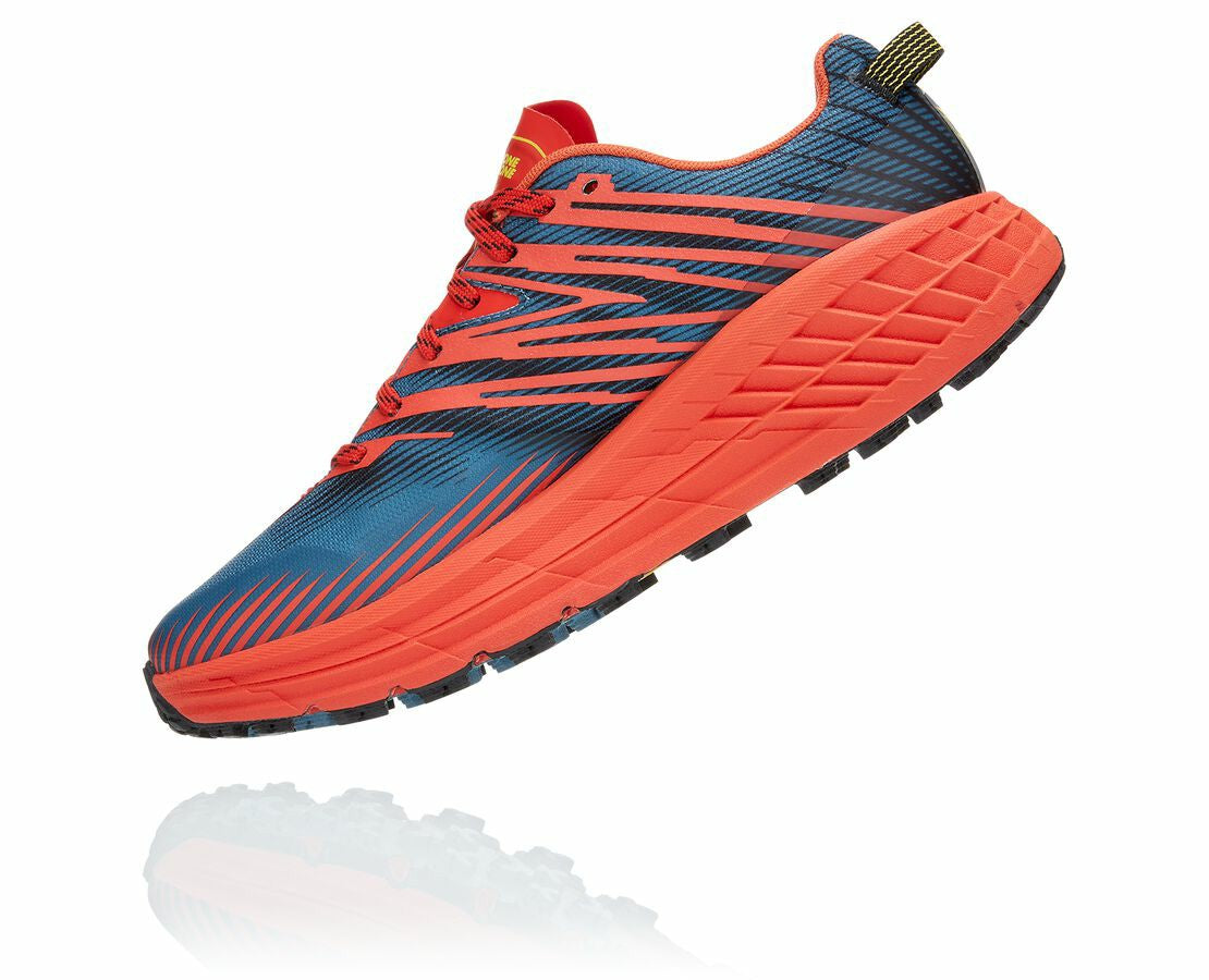 HOKA|Men's Speedgoat 4 Fiesta / Provincial Blue