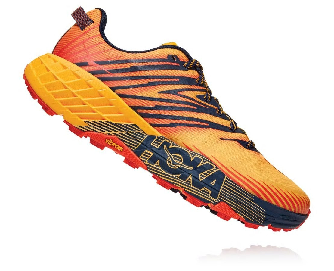 HOKA|Men's Speedgoat 4 Gold Fusion / Black Iris