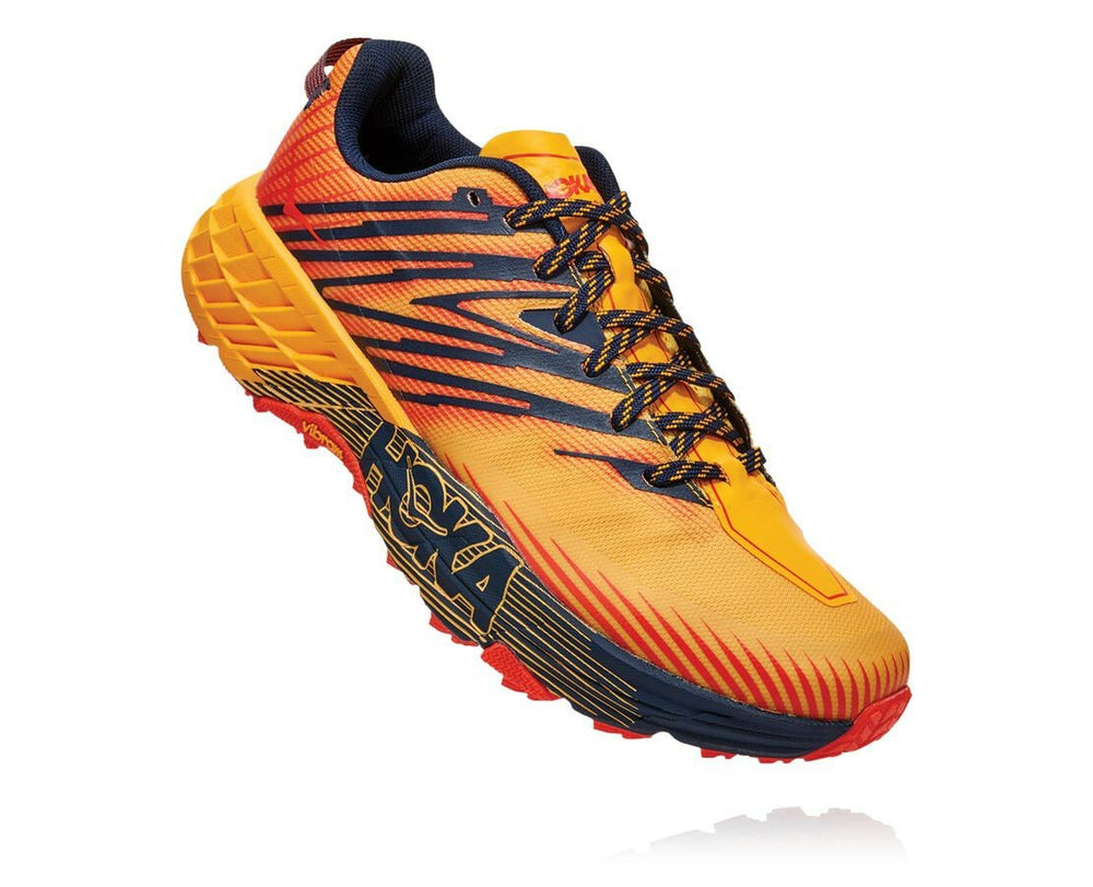 HOKA|Men's Speedgoat 4 Gold Fusion / Black Iris