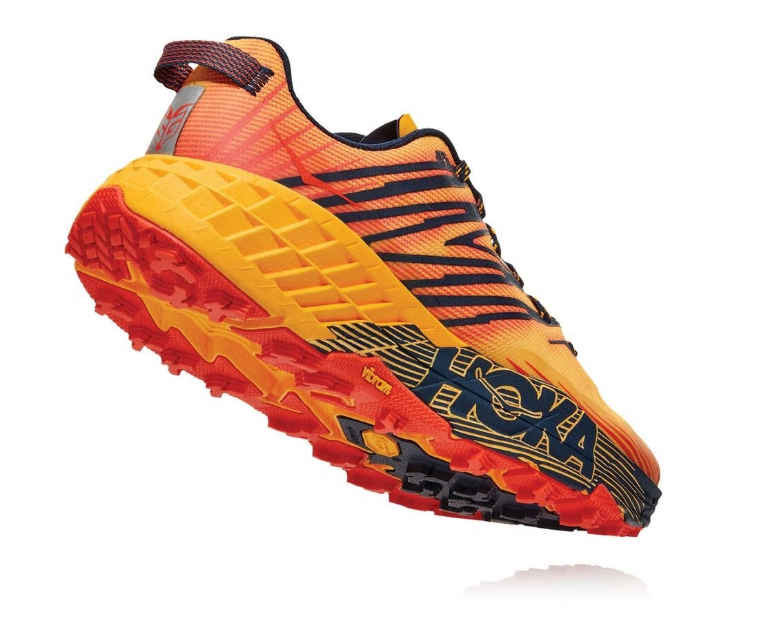HOKA|Men's Speedgoat 4 Gold Fusion / Black Iris