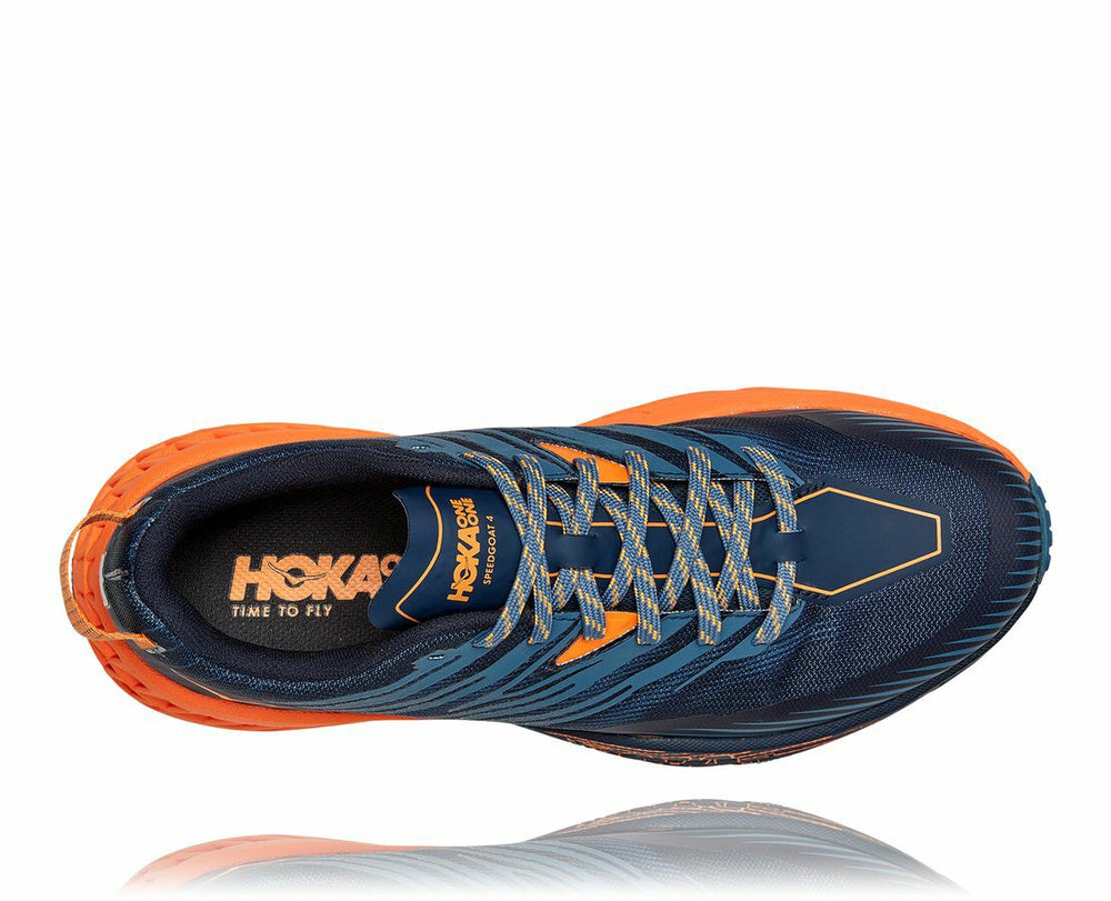 HOKA|Men's Speedgoat 4 Real Teal / Persimmon Orange