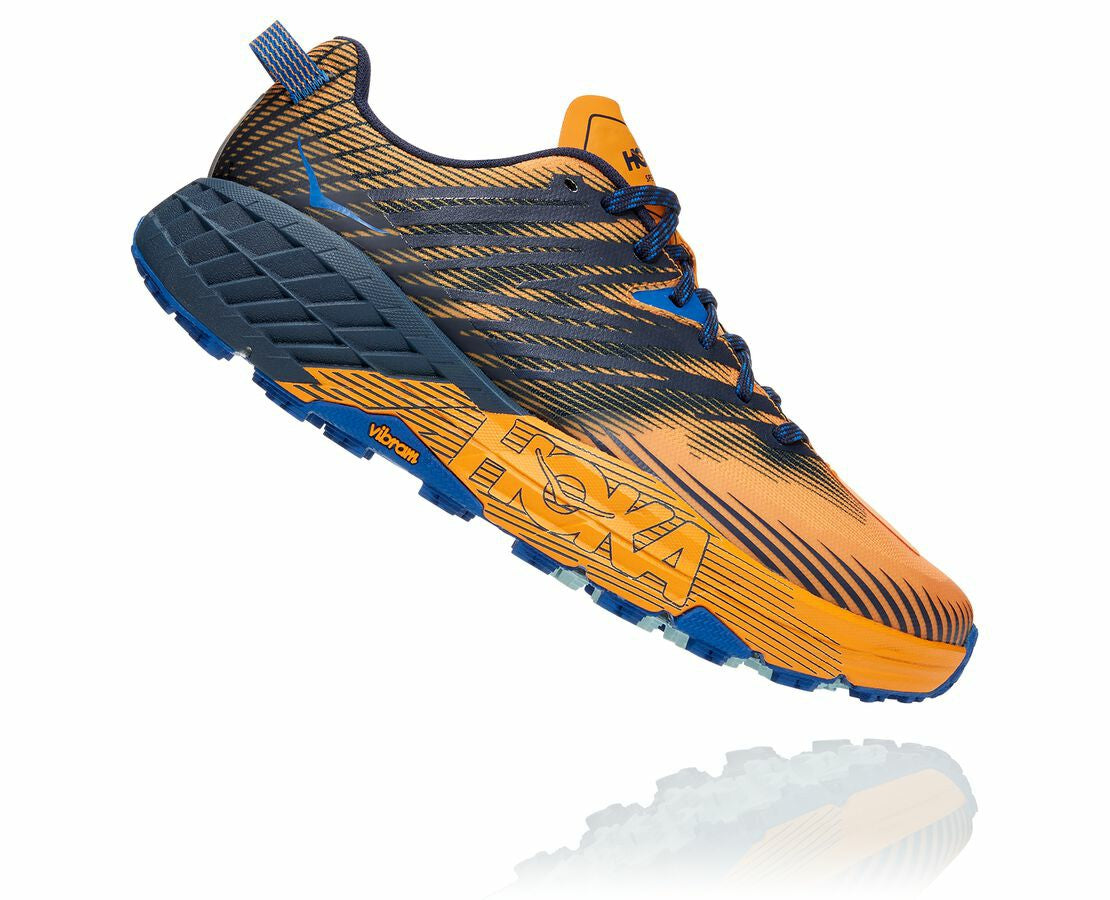HOKA|Men's Speedgoat 4 Saffron / Black Iris