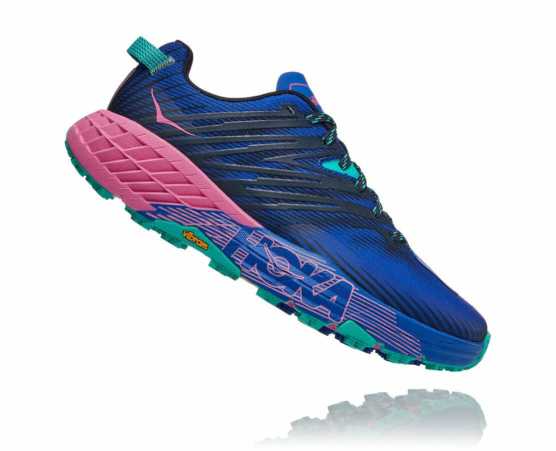 HOKA|Women's Speedgoat 4 Dazzling Blue / Phlox Pink