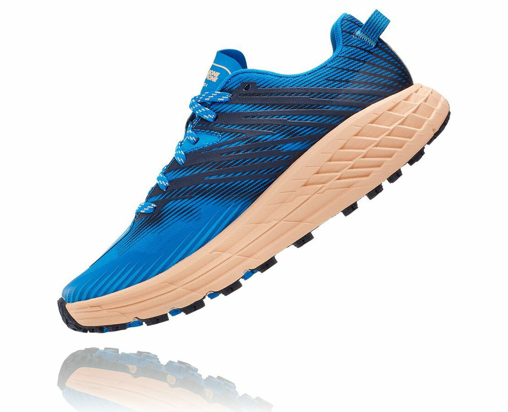 HOKA|Women's Speedgoat 4 Indigo Bunting / Bleached Apricot