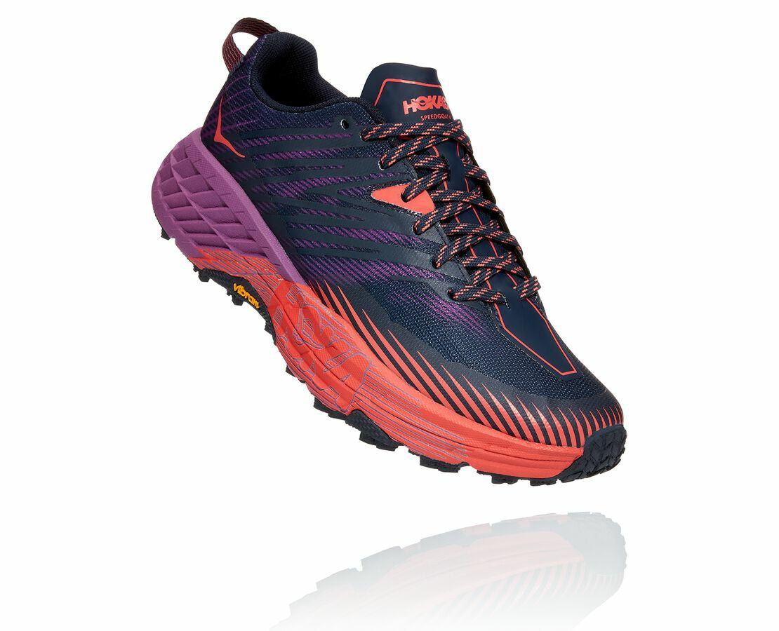 HOKA|Women's Speedgoat 4 Outer Space / Hot Coral