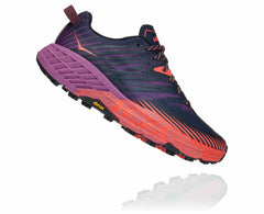 HOKA|Women's Speedgoat 4 Outer Space / Hot Coral