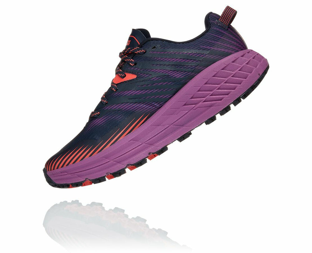 HOKA|Women's Speedgoat 4 Outer Space / Hot Coral