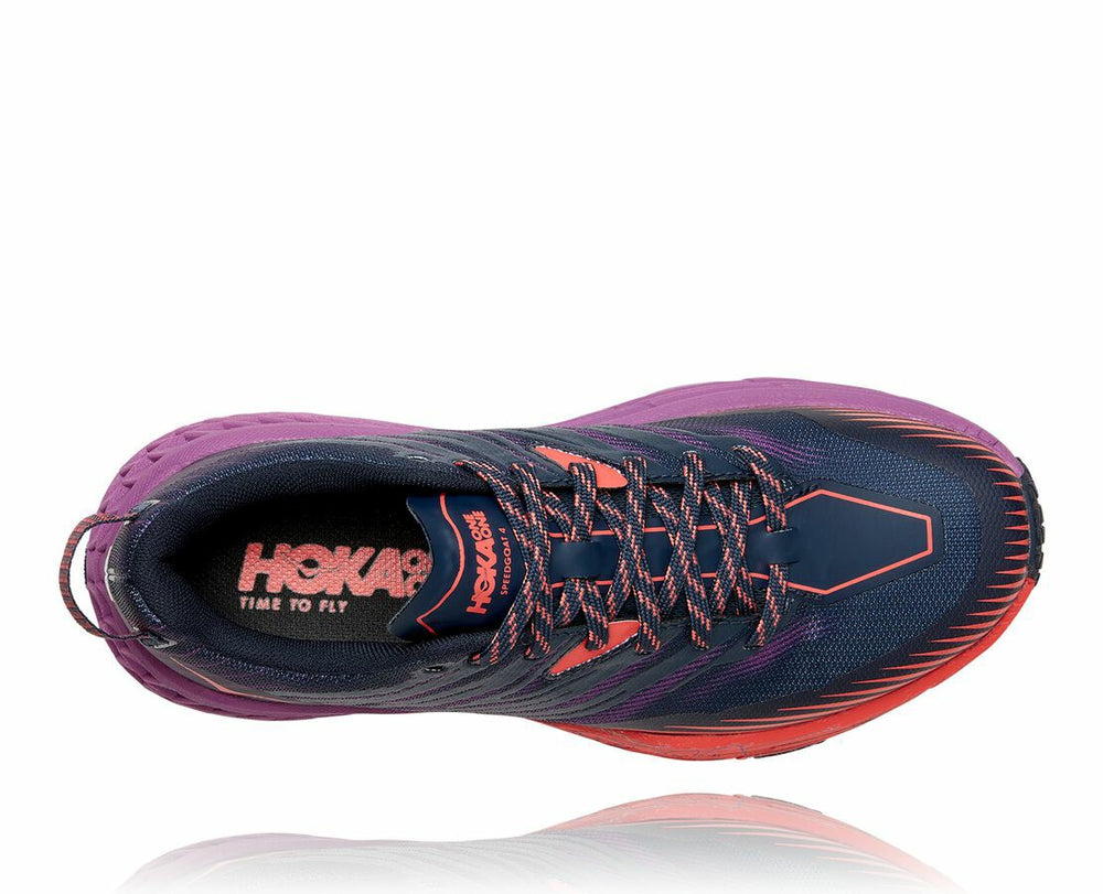HOKA|Women's Speedgoat 4 Outer Space / Hot Coral