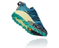 HOKA|Women's Speedgoat 4 Provincial Blue / Luminary Green