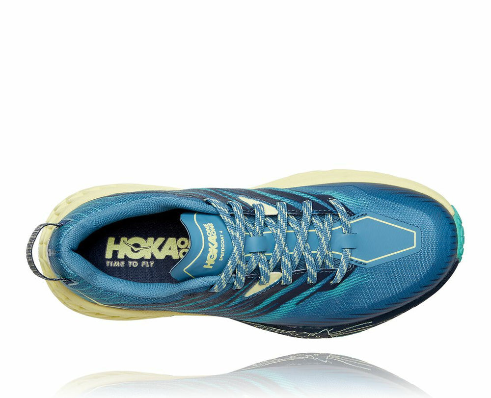 HOKA|Women's Speedgoat 4 Provincial Blue / Luminary Green