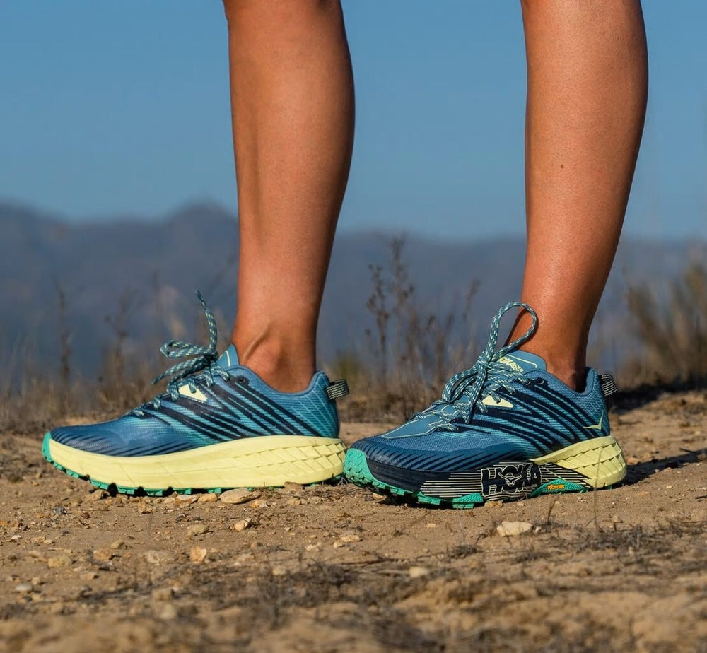 HOKA|Women's Speedgoat 4 Provincial Blue / Luminary Green