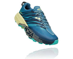 HOKA|Women's Speedgoat 4 Provincial Blue / Luminary Green