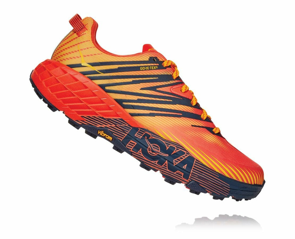 HOKA|Men's Speedgoat 4 GORE-TEX Mandarin Red / Gold Fusion