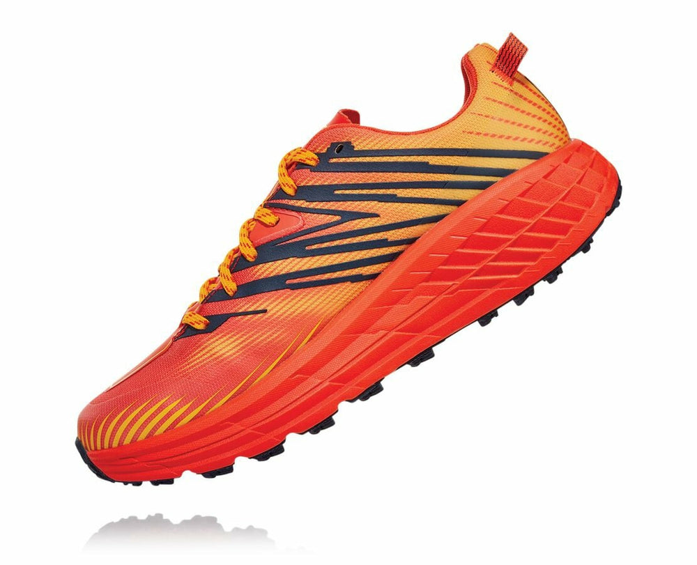 HOKA|Men's Speedgoat 4 GORE-TEX Mandarin Red / Gold Fusion