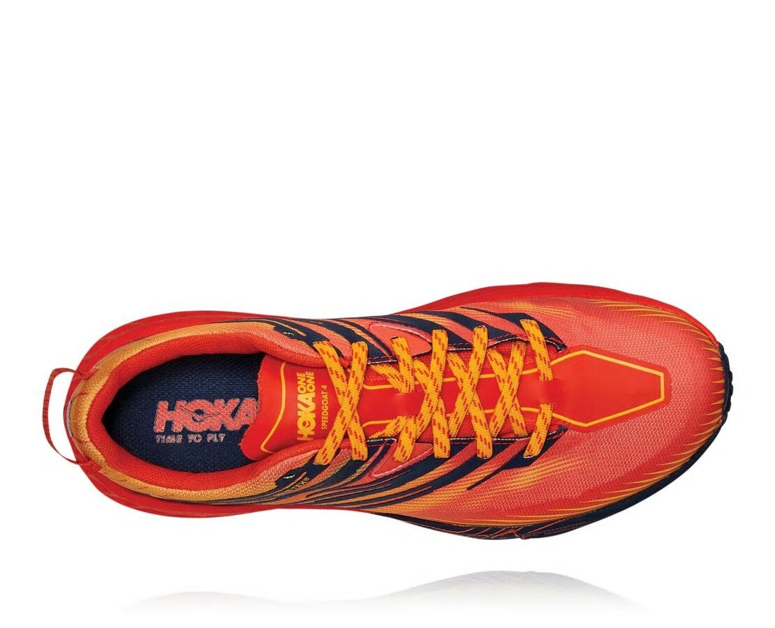 HOKA|Men's Speedgoat 4 GORE-TEX Mandarin Red / Gold Fusion