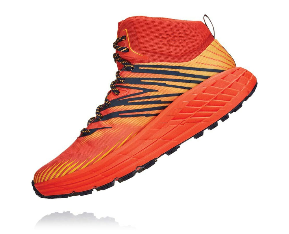 HOKA|Men's Speedgoat Mid GORE-TEX 2 Mandarin Red / Gold Fusion