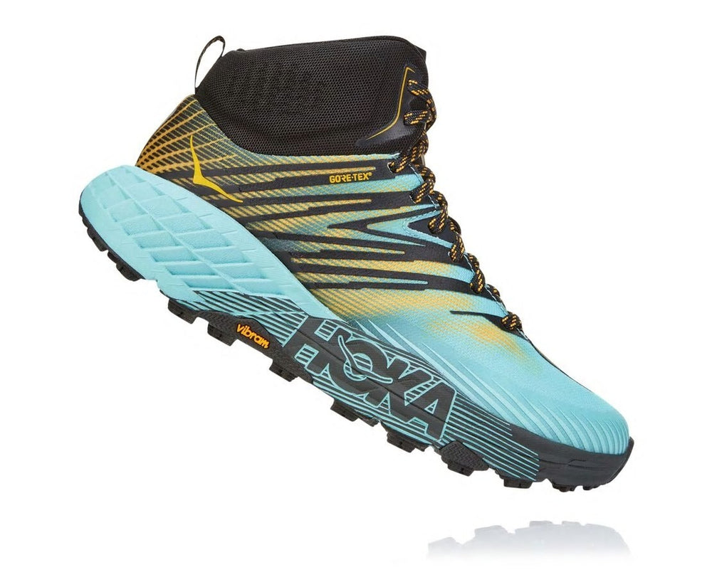 HOKA|Women's Speedgoat Mid GORE-TEX 2 Antigua Sand / Golden Rod