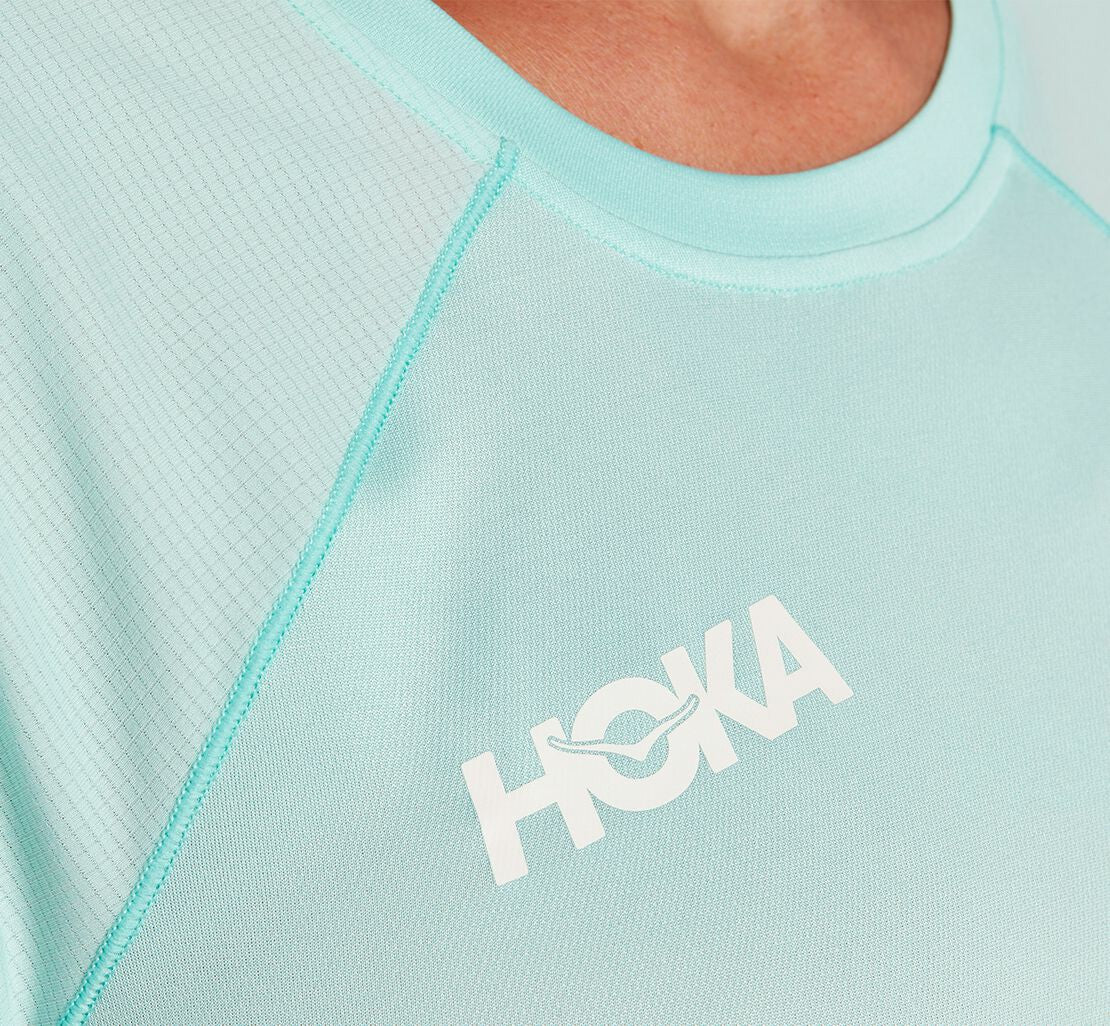 HOKA|Women's Performance Short Sleeve Blue Tint
