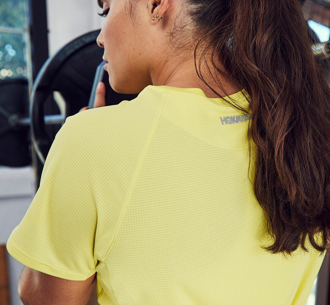HOKA|Women's Performance Short Sleeve Limelight