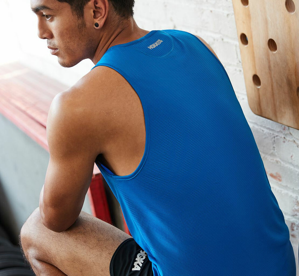 HOKA|Men's Performance Tank Imperial Blue