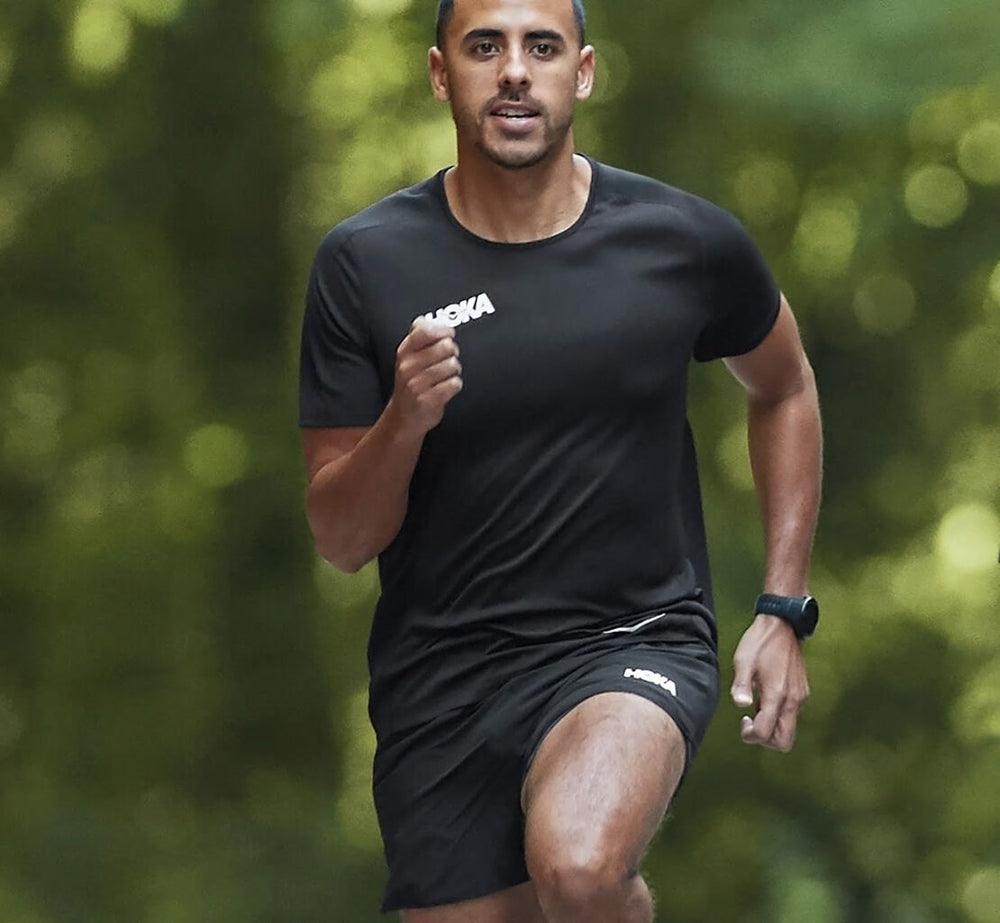 HOKA|Men's Performance Short Sleeve Black