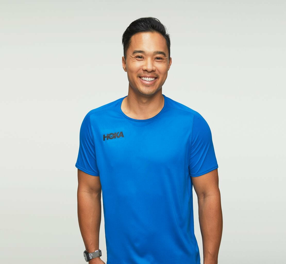 HOKA|Men's Performance Short Sleeve Imperial Blue
