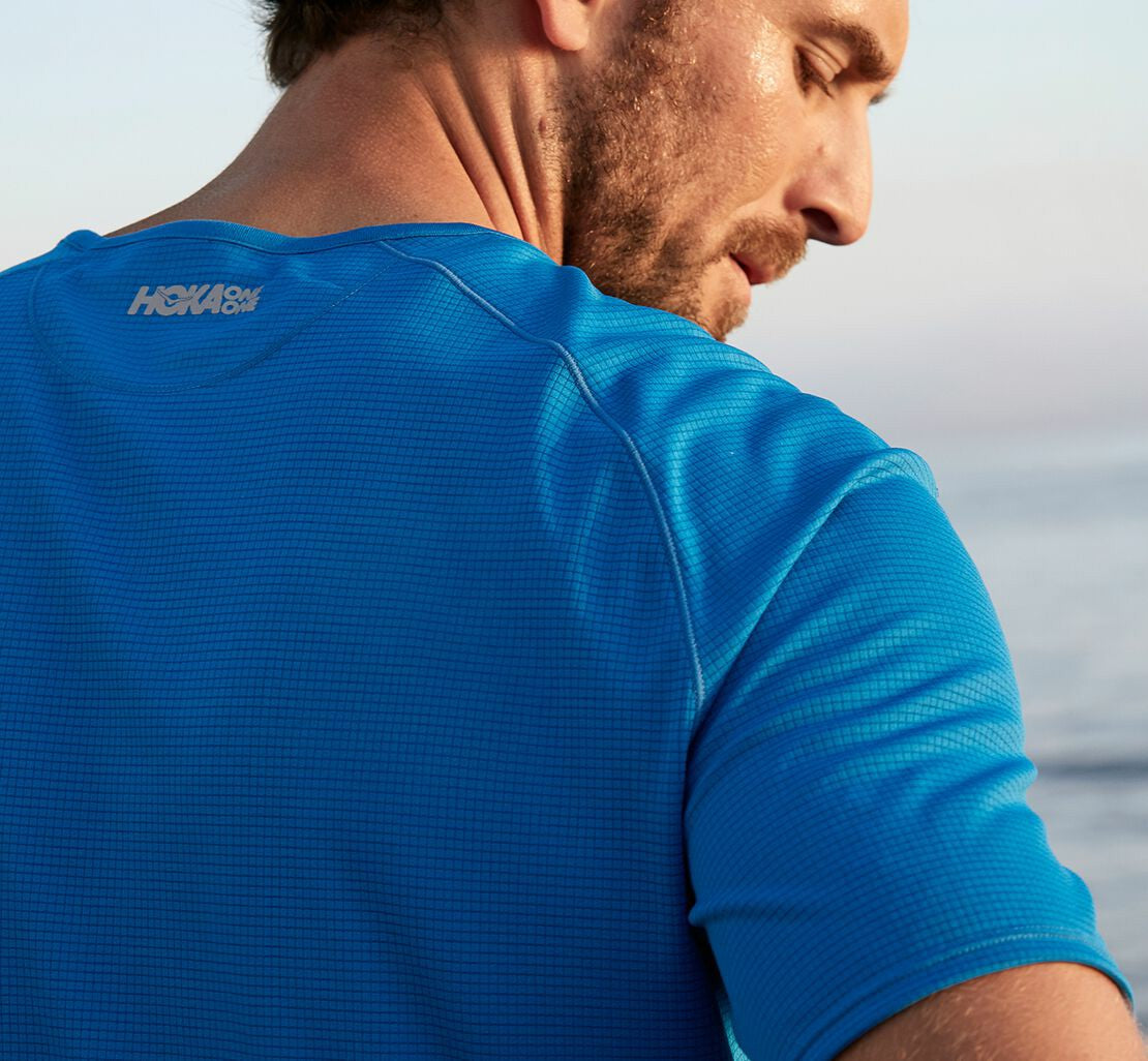HOKA|Men's Performance Short Sleeve Imperial Blue