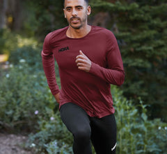 HOKA|Men's Performance Long Sleeve Cordovan