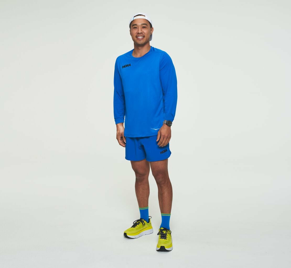HOKA|Men's Performance Long Sleeve Imperial Blue