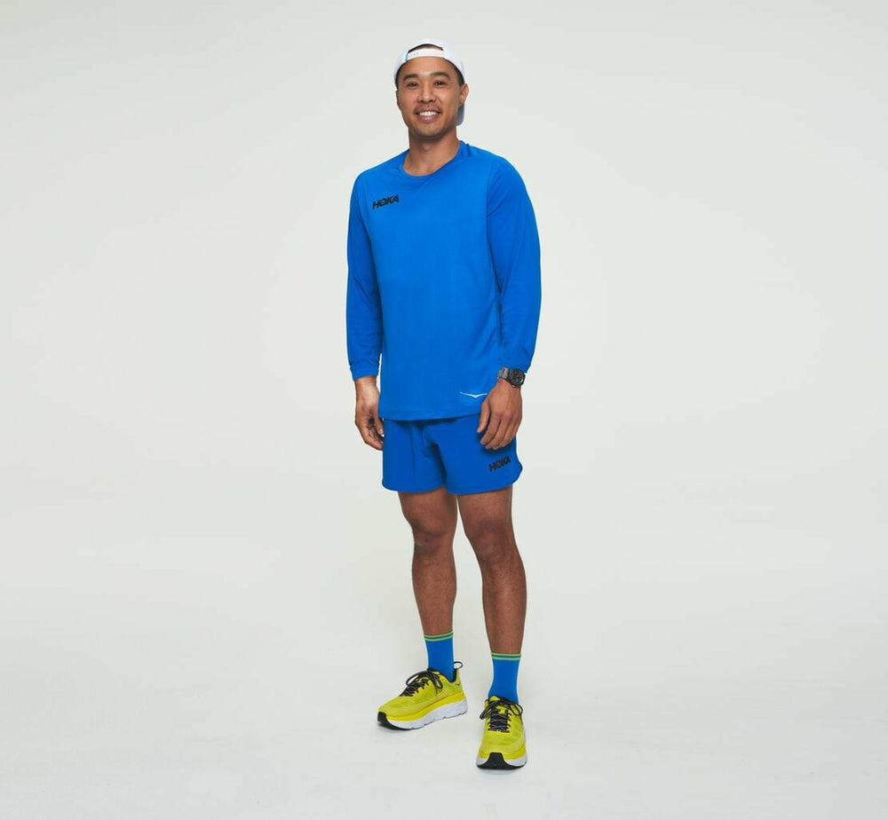HOKA|Men's Performance Long Sleeve Imperial Blue