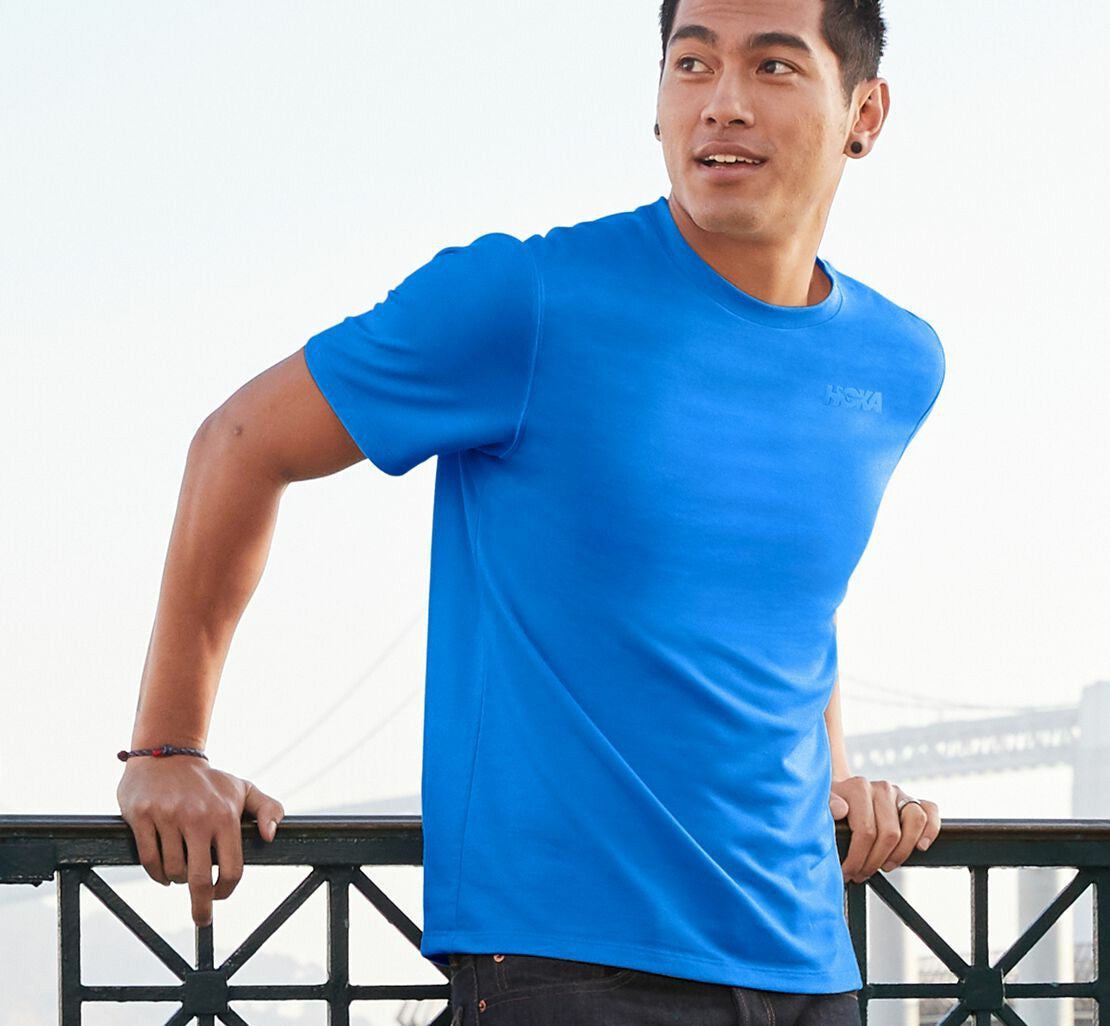 HOKA|Men's Lifestyle Tee Imperial Blue