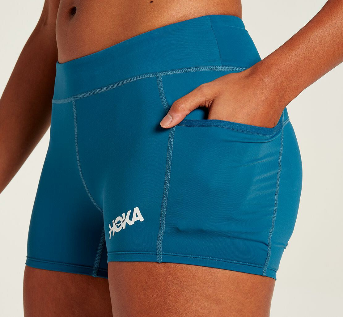 HOKA|Women's Performance Knit 3" Short Moroccan Blue