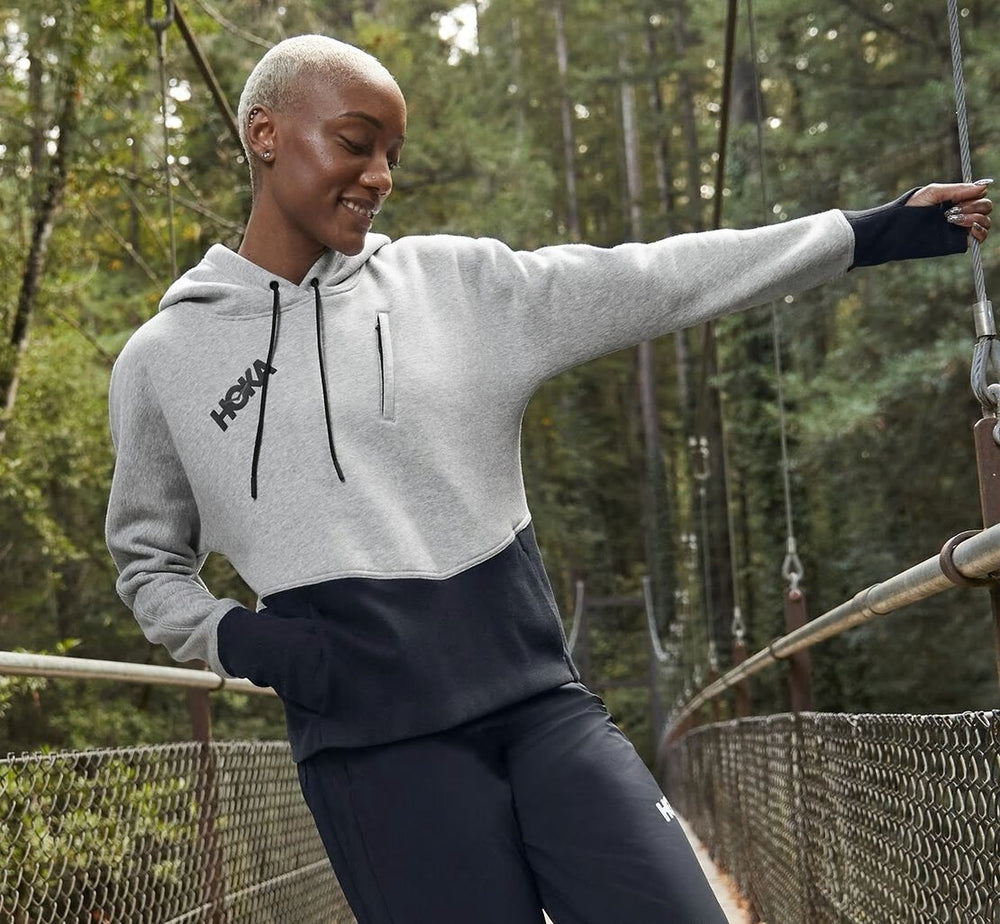 HOKA|Women's Hoodie Heather Grey