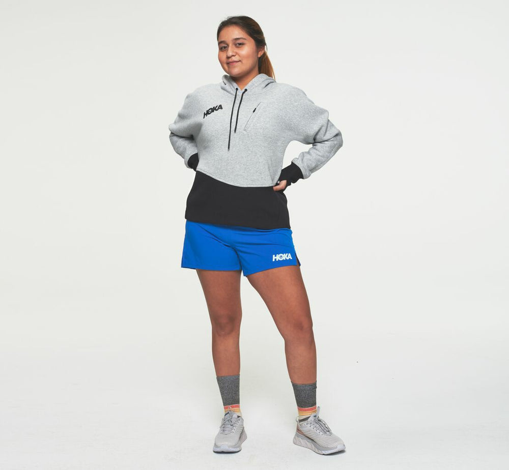 HOKA|Women's Hoodie Heather Grey