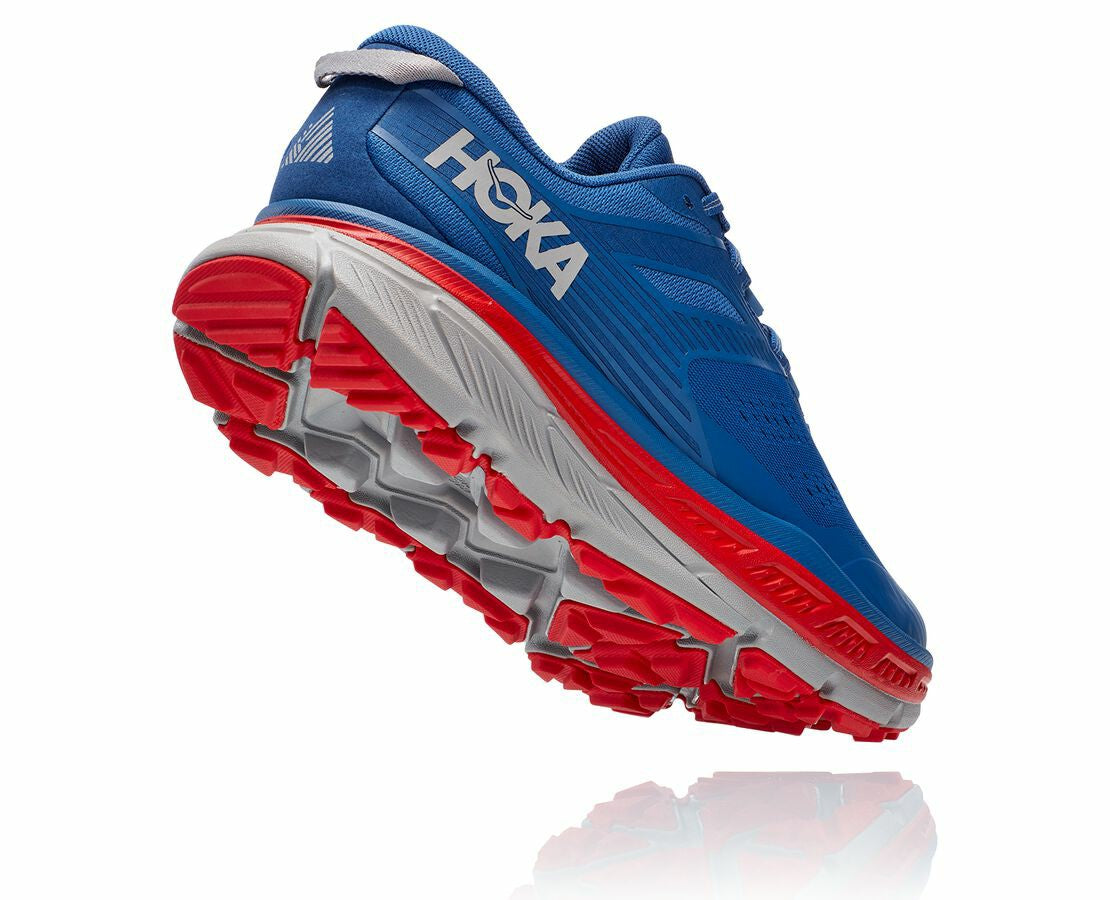 HOKA|Men's Stinson Atr 6 Dark Blue / High Risk Red