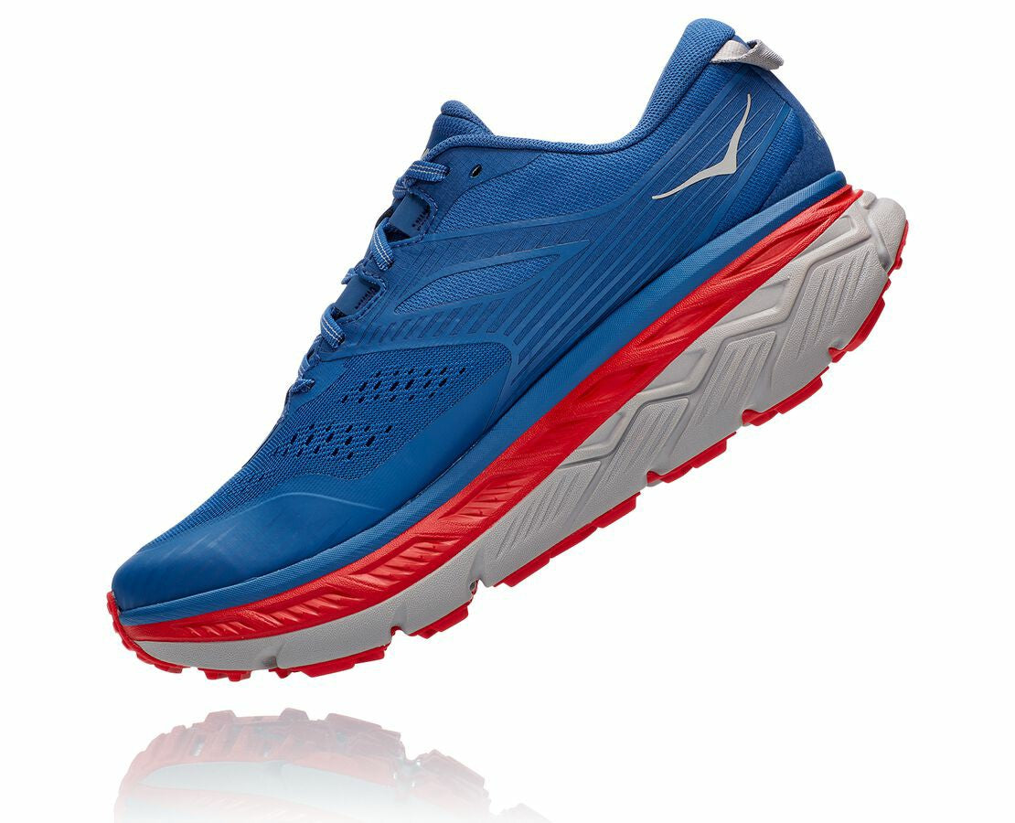 HOKA|Men's Stinson Atr 6 Dark Blue / High Risk Red
