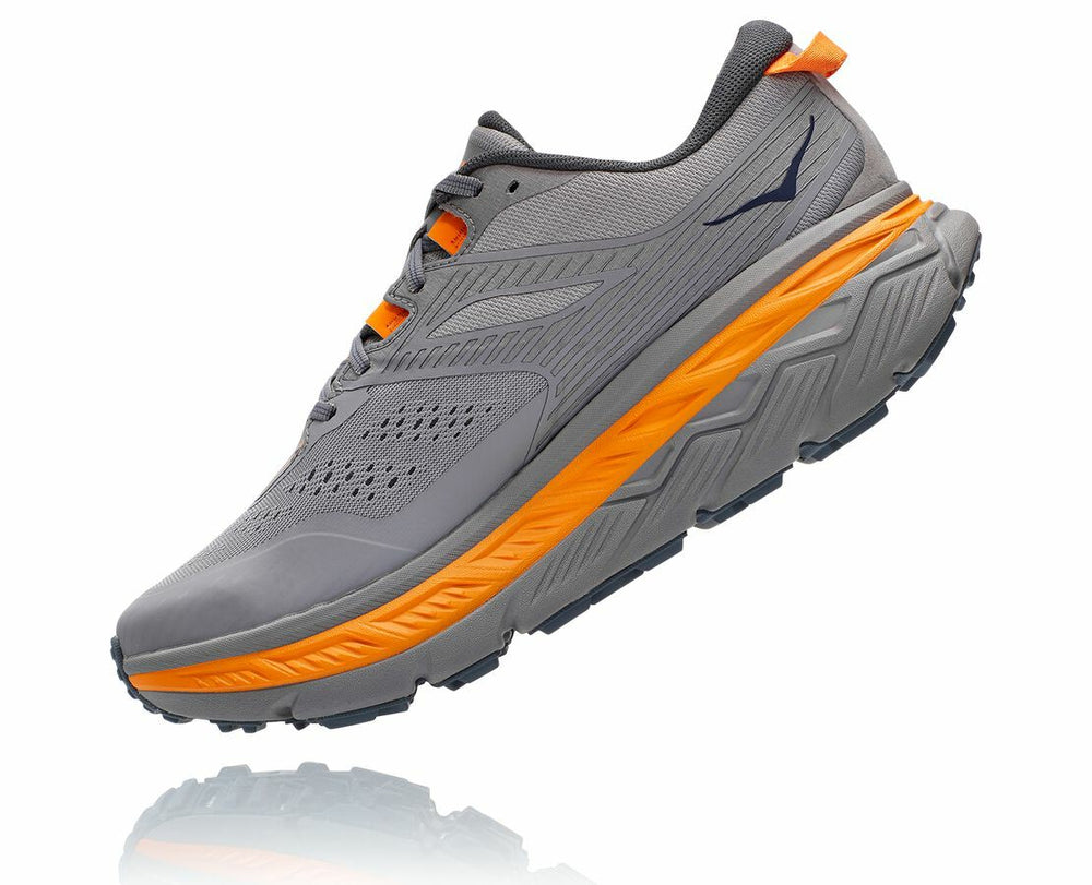 HOKA|Men's Stinson Atr 6 Frost Gray / Bright Marigold