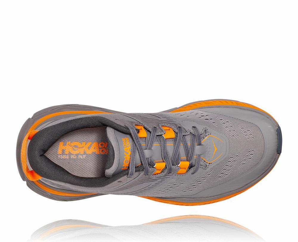 HOKA|Men's Stinson Atr 6 Frost Gray / Bright Marigold