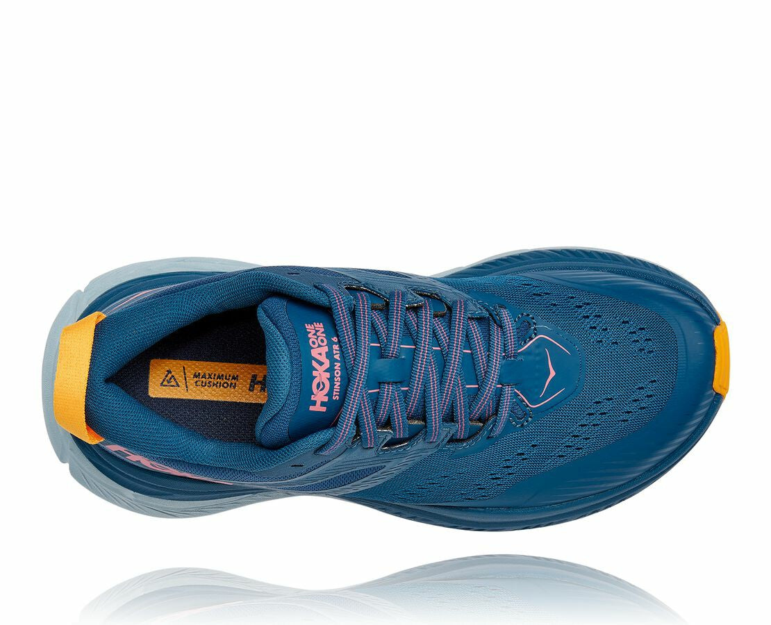 HOKA|Women's Stinson Atr 6 Moroccan Blue / Saffron