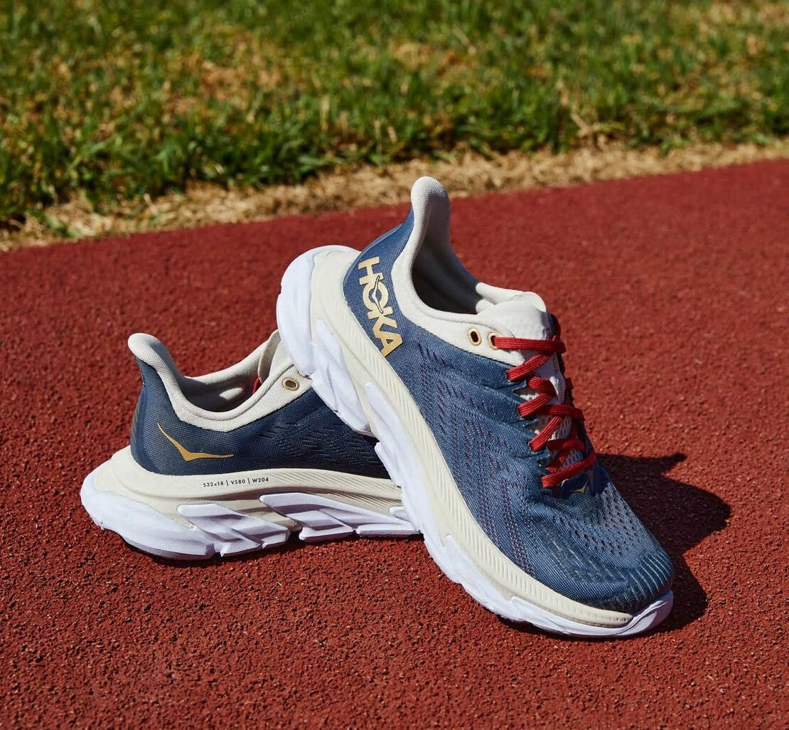 HOKA|Men's Clifton Edge Vintage Indigo / Tofu