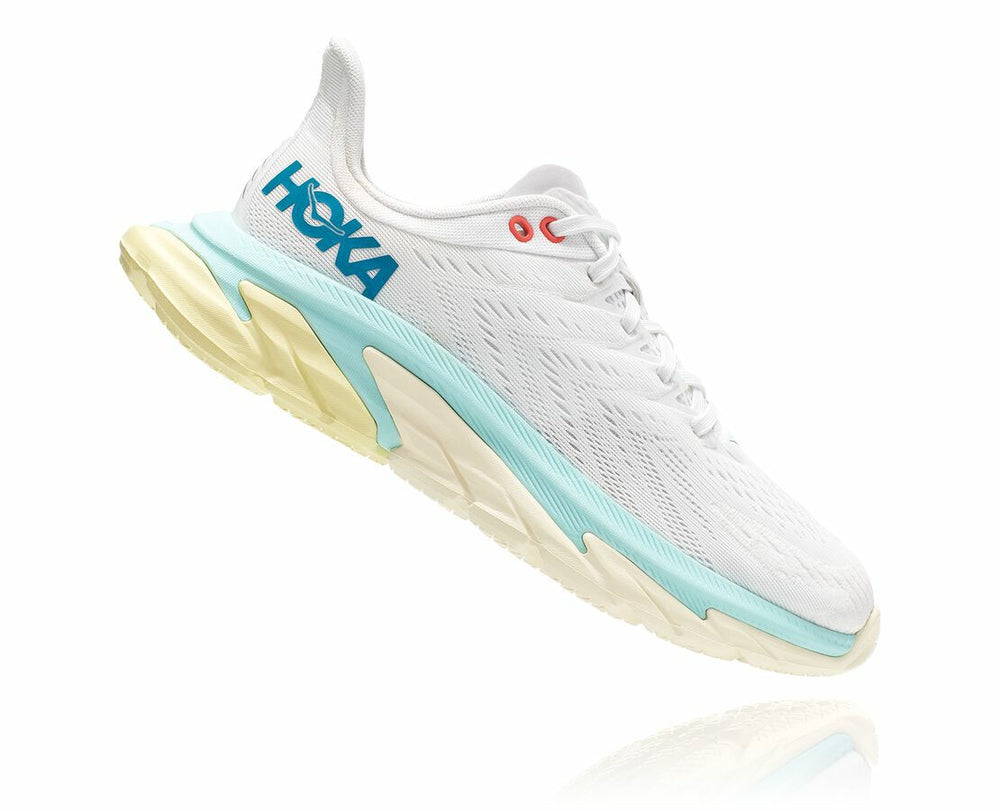 HOKA|Women's Clifton Edge Blanc De Blanc / Blue Tint