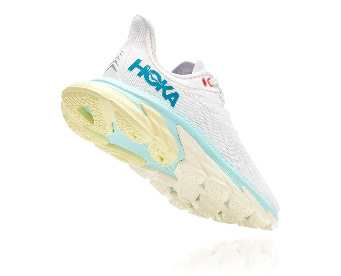 HOKA|Women's Clifton Edge Blanc De Blanc / Blue Tint