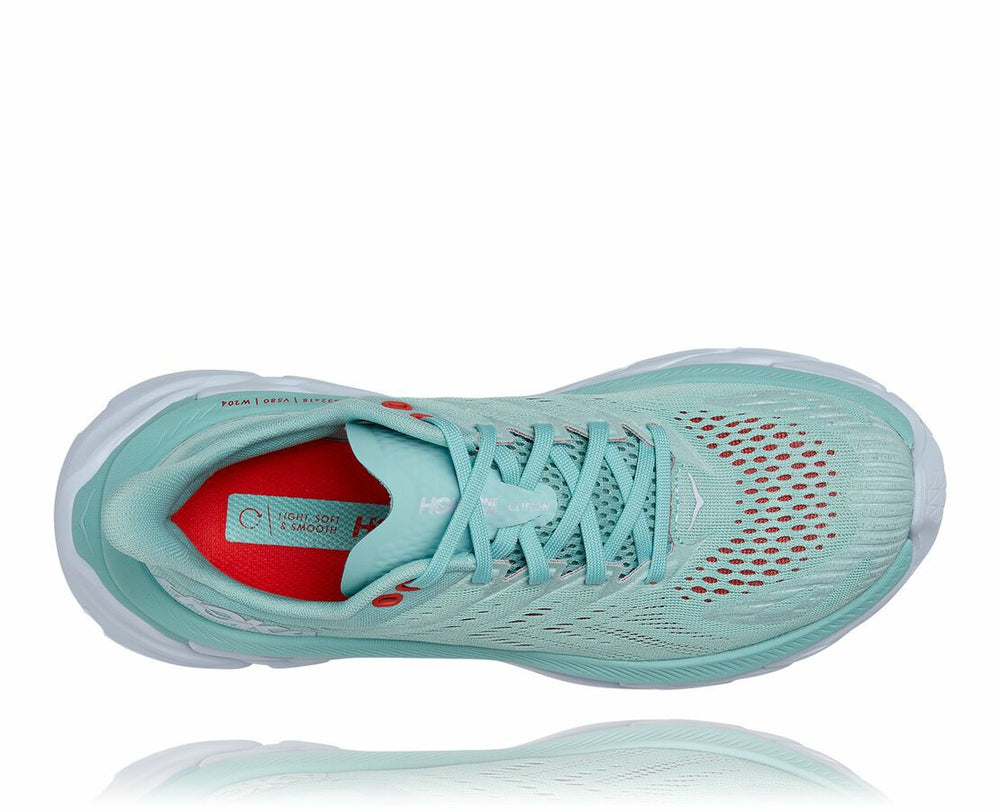 HOKA|Women's Clifton Edge Eggshell Blue / White