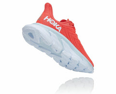 HOKA|Women's Clifton Edge Hot Coral / White