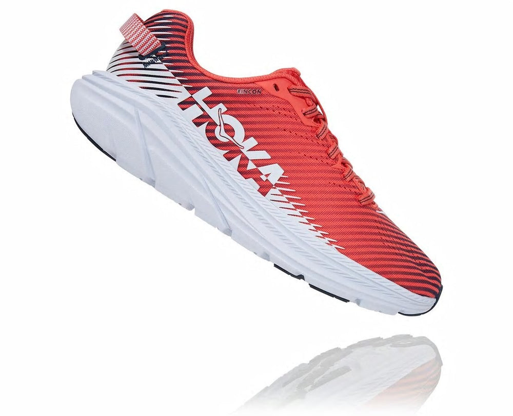 HOKA|Women's Rincon 2 Hot Coral / White