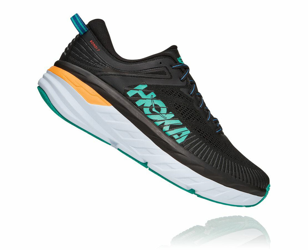 HOKA|Men's Bondi 7 Black / Atlantis