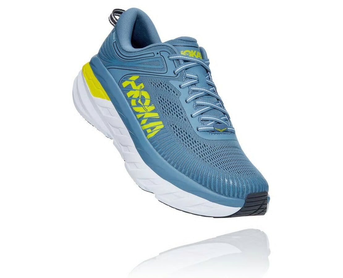 HOKA|Men's Bondi 7 Provincial Blue / Citrus