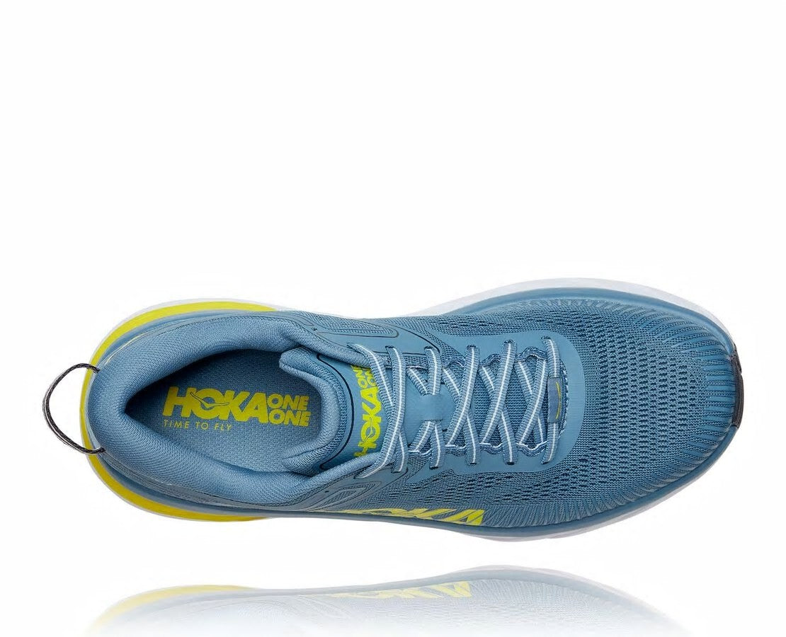 HOKA|Men's Bondi 7 Provincial Blue / Citrus