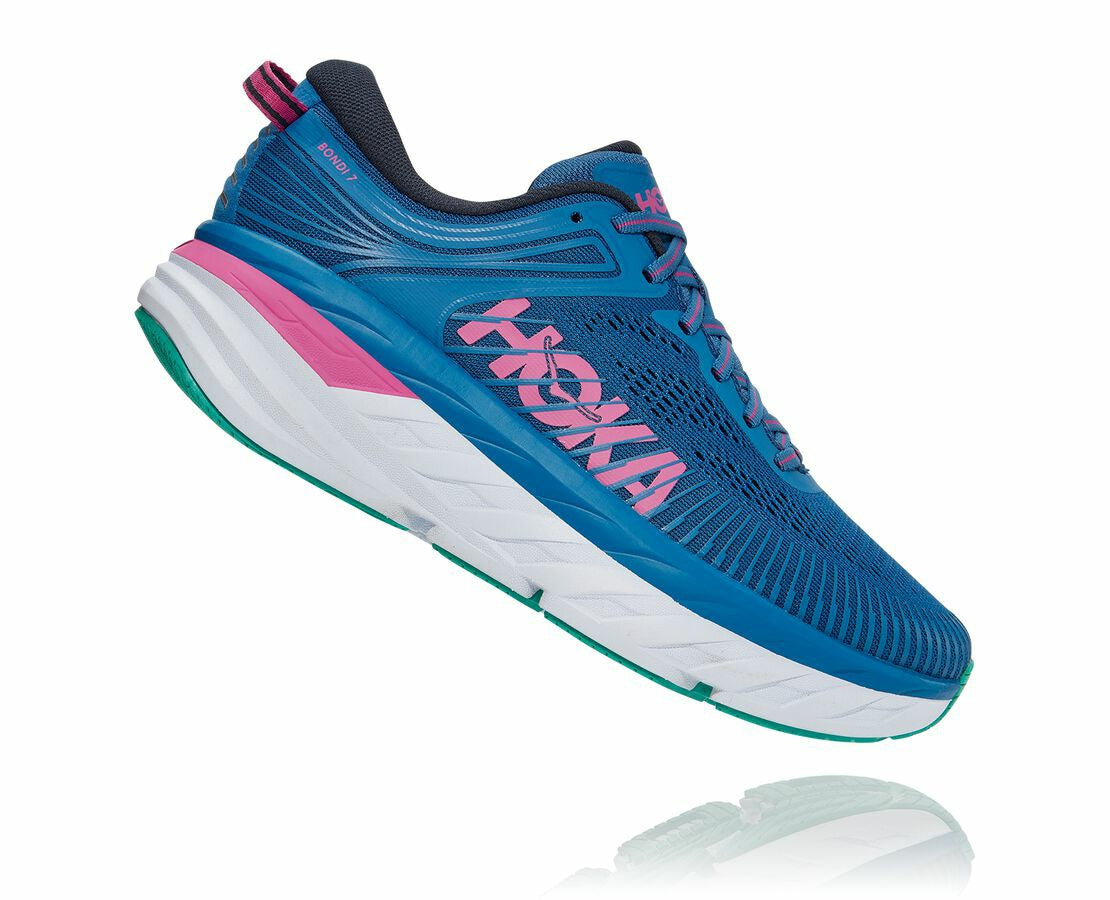 HOKA|Women's Bondi 7 Vallarta Blue / Phlox Pink